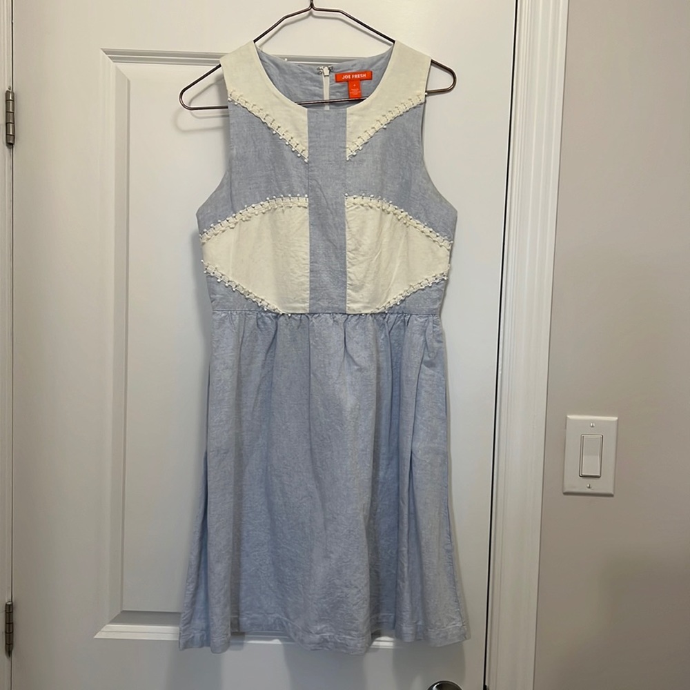 Joe Fresh size 4 blue and white dress